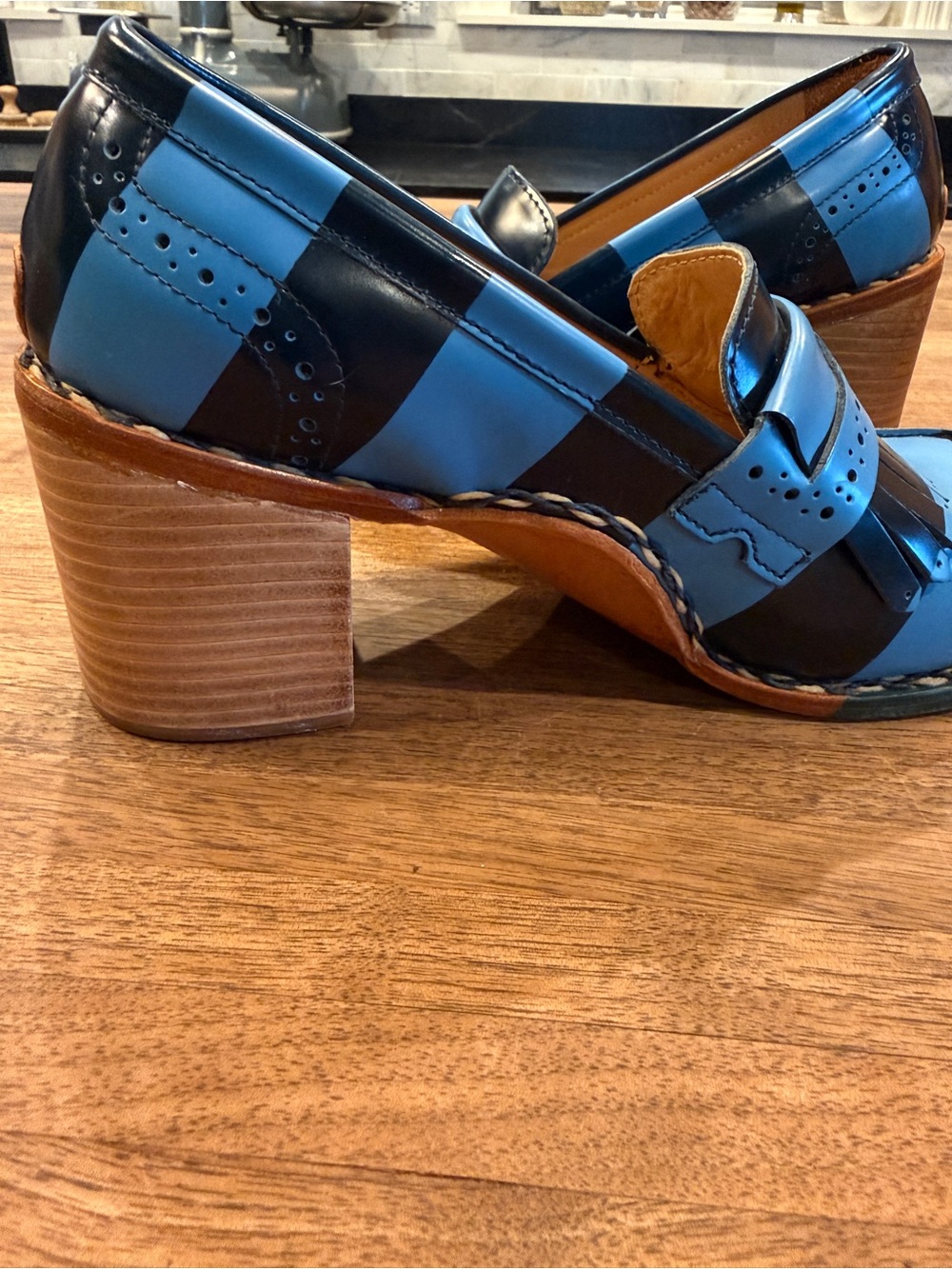 Office of Angela Scott Mrs. Smith Oxford stripe pumps - Picture 4 of 12